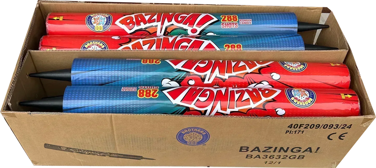 8x Bazinga case deal by Brothers Pyrotechnics