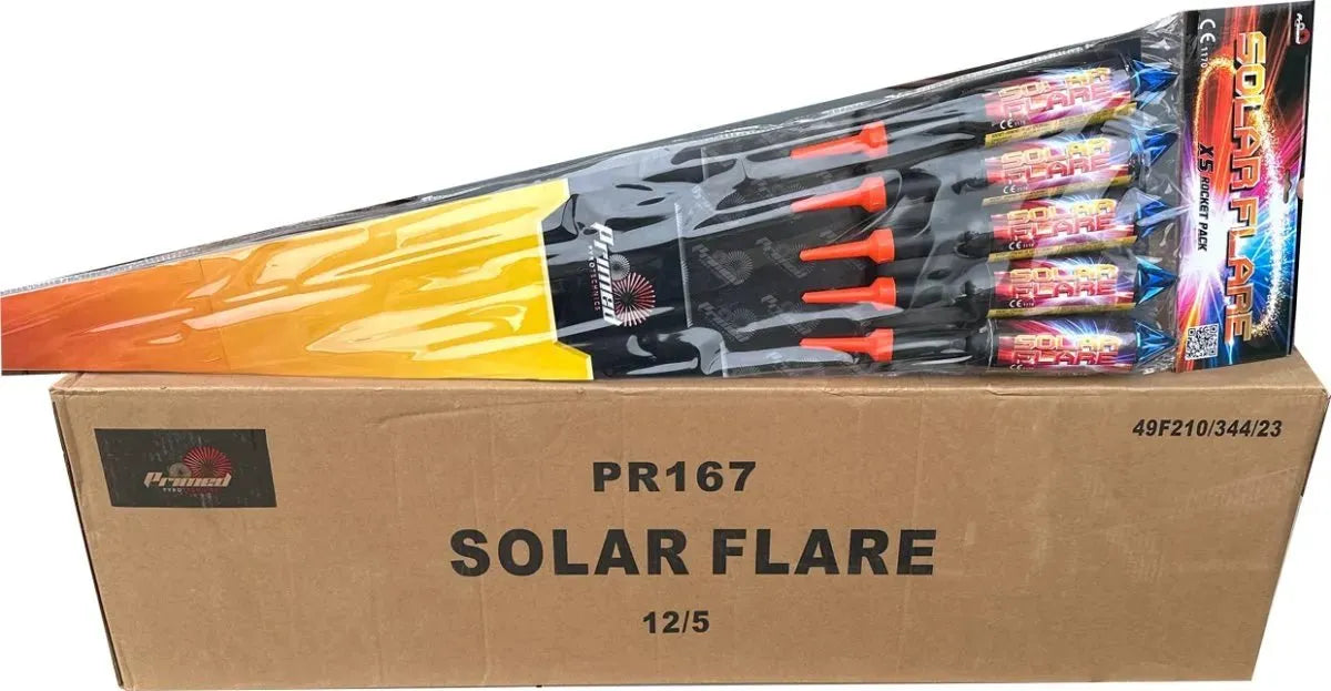 12x Solar Flare rocket packs case, Primed Pyrotechnics, 1.3G F3