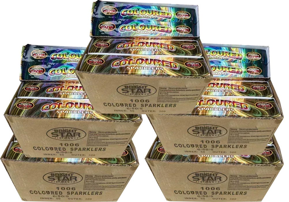 1500x 10" Coloured Sparklers case deal by Bright Star