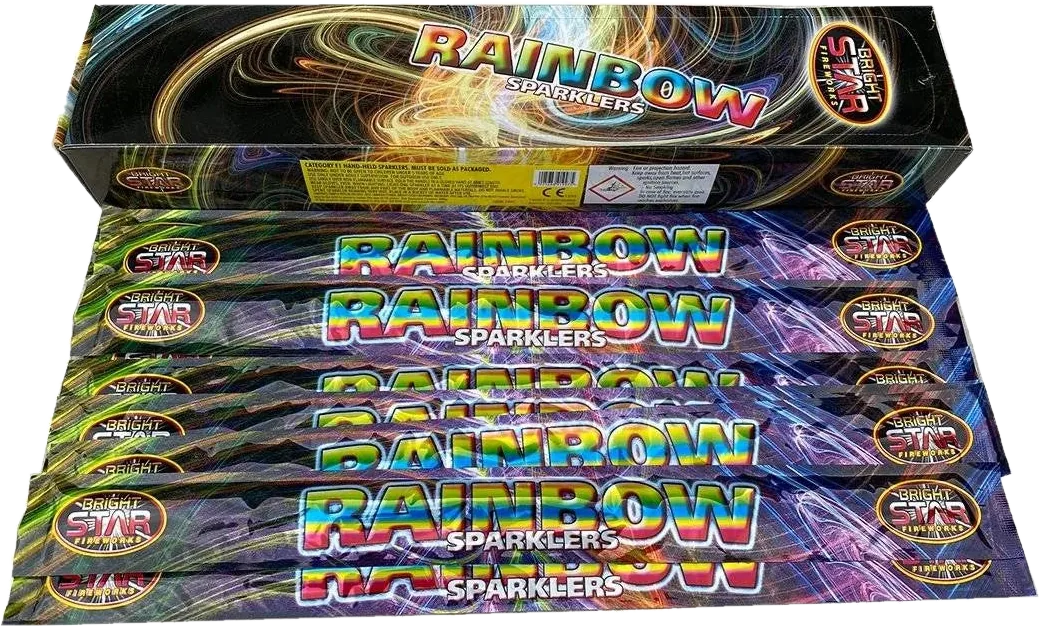 18 inch Rainbow Sparklers 4-pack by Bright Star