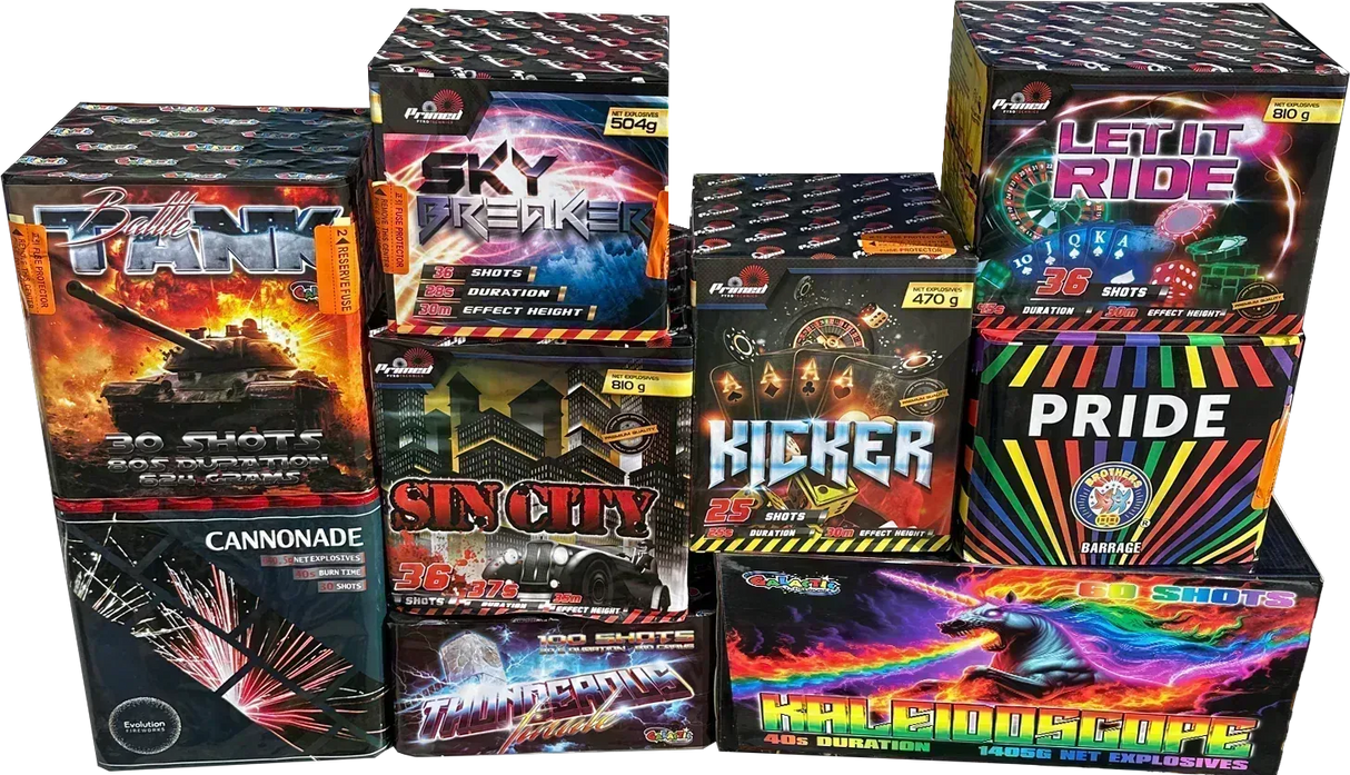 Loud Noise Pack Extreme firework pack by Galactic Fireworks