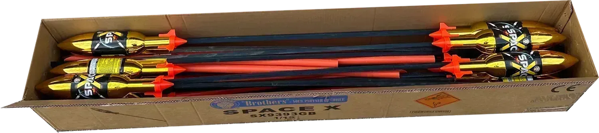 15x Space X rockets bulk deal case, Brothers Pyrotechnics, 1.3G