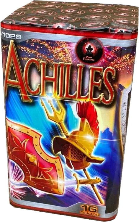 Achilles 16-shot F2 cake firework by Viper Fireworks