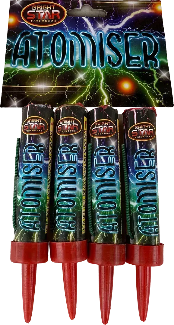 Atomiser crackling candle firework four-pack by Bright Star