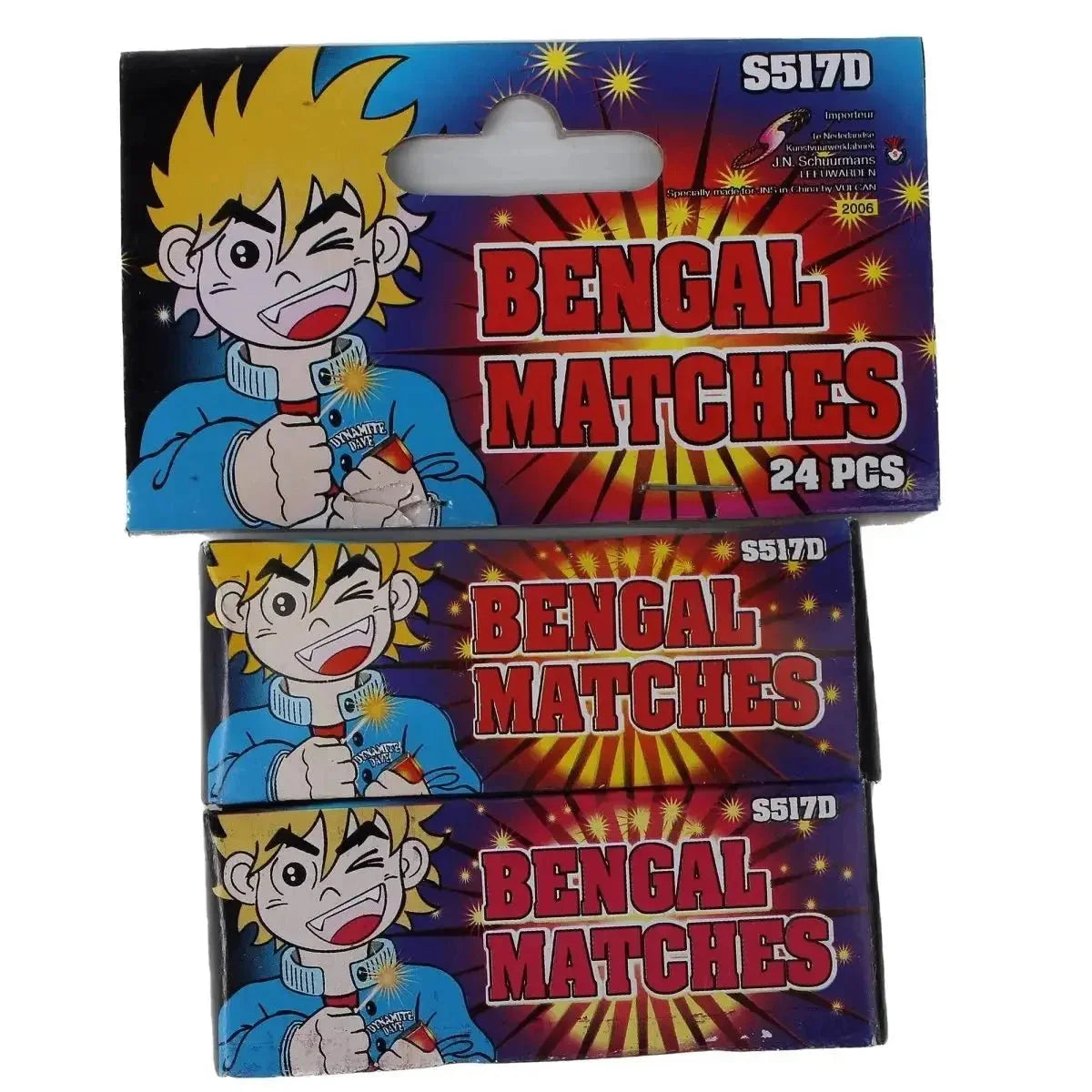 Bengal Matches 24-pack F1 coloured-flame novelty matches