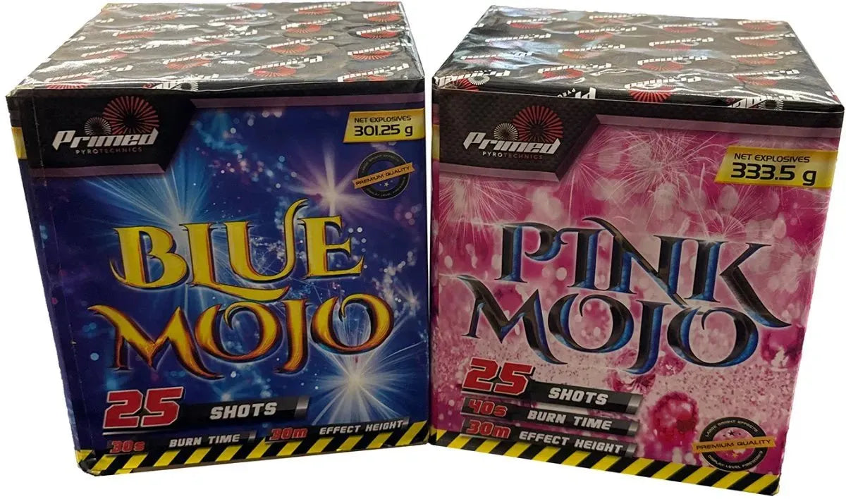 Blue Mojo & Pink Mojo firework bundle by Primed Pyrotechnics