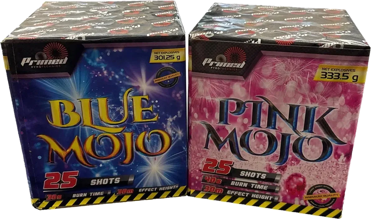 Blue Mojo & Pink Mojo firework bundle by Primed Pyrotechnics