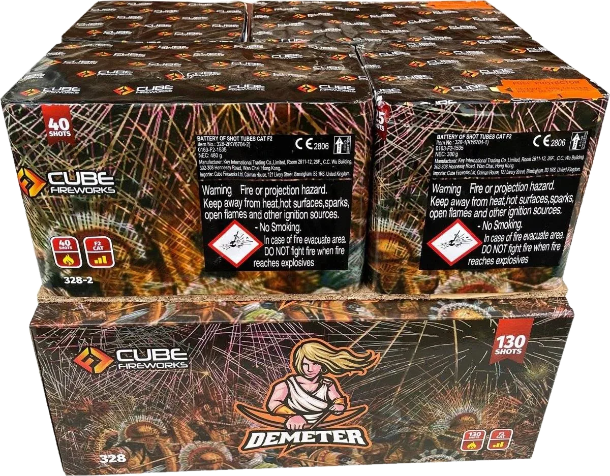 Demeter 130-shot F2 compound firework by Cube Fireworks