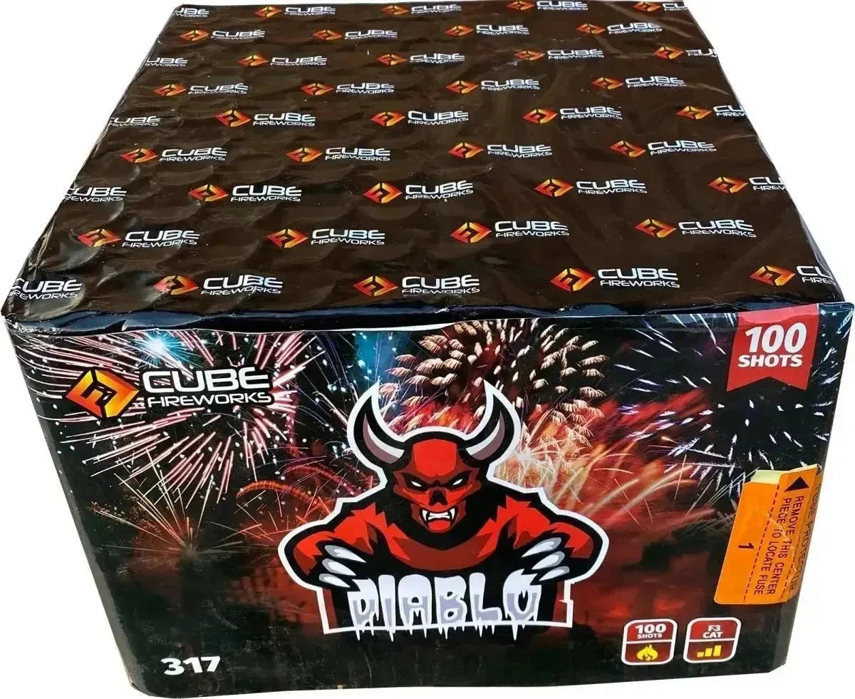 Diablo 100-shot F3 cake firework by Cube Fireworks