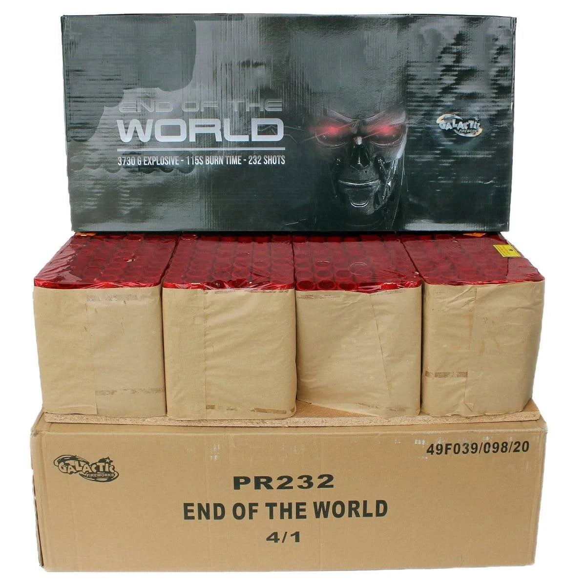End Of The World 200-shot fanned F3 compound firework by Galactic Fireworks