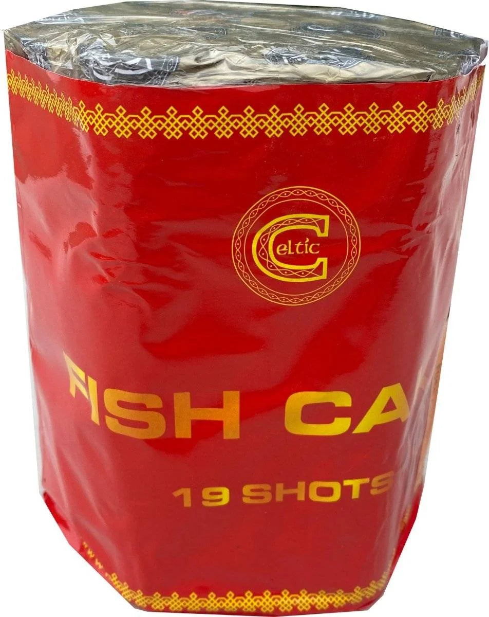 Flying Fish 19-shot F2 cake firework by Celtic