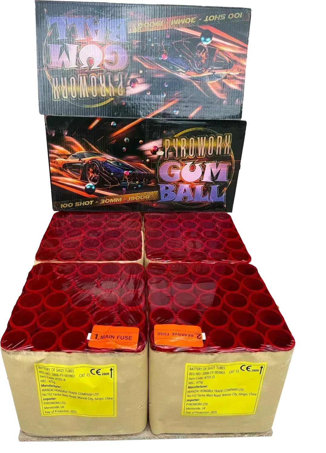 Gum Ball 100-shot compound firework by Pyroworx