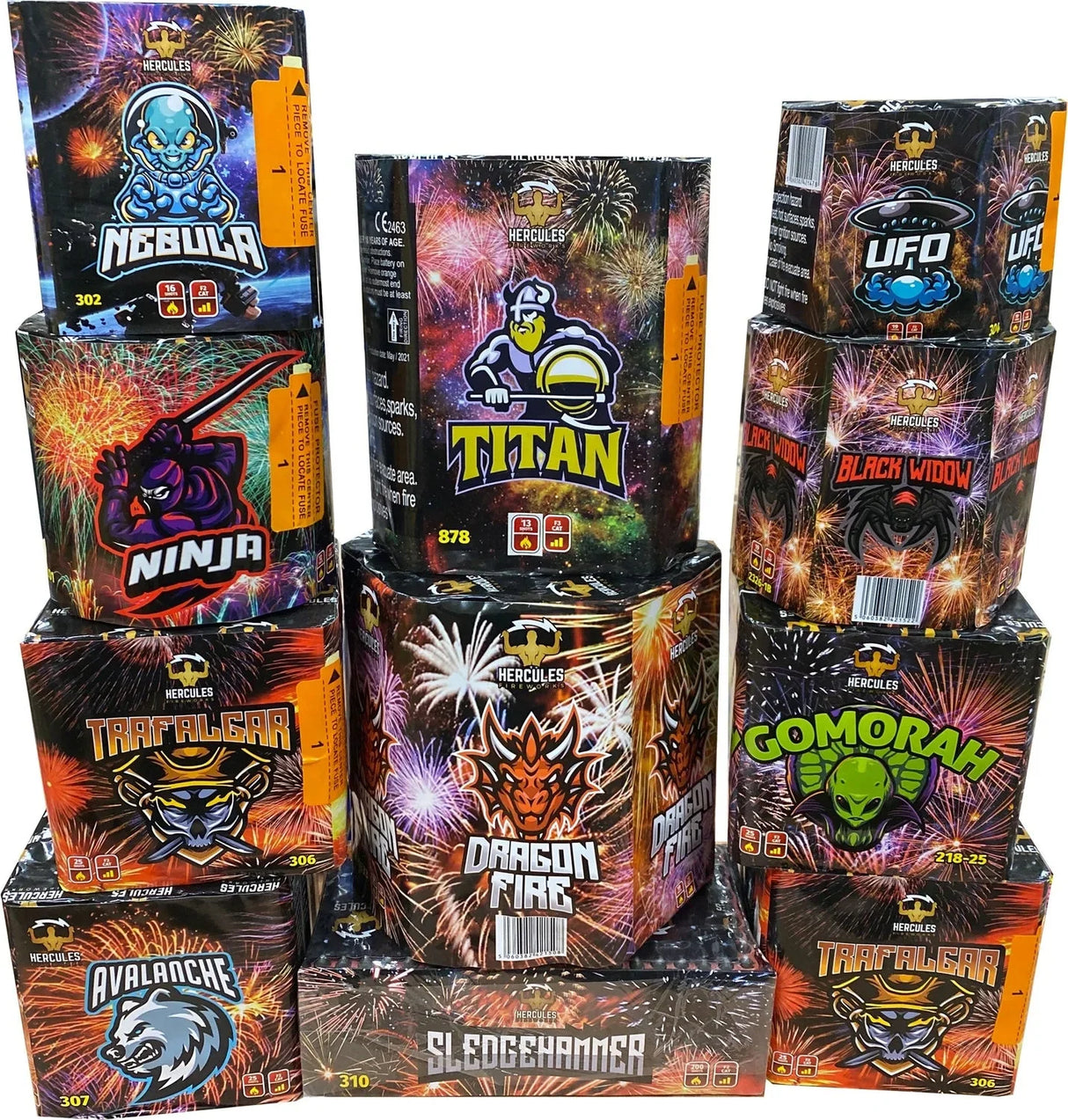 Hercules Bag 11-cake firework pack by Cube Fireworks