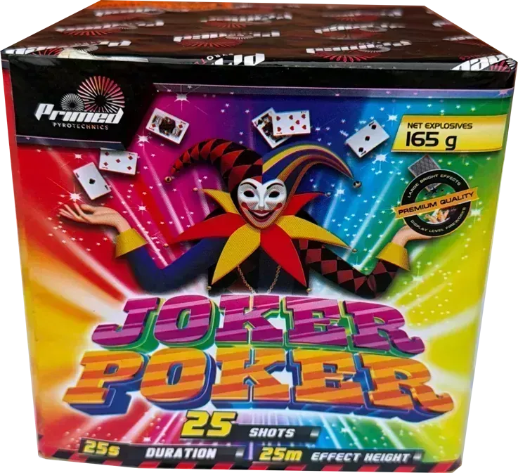 Joker Poker firework cake by Galactic Fireworks