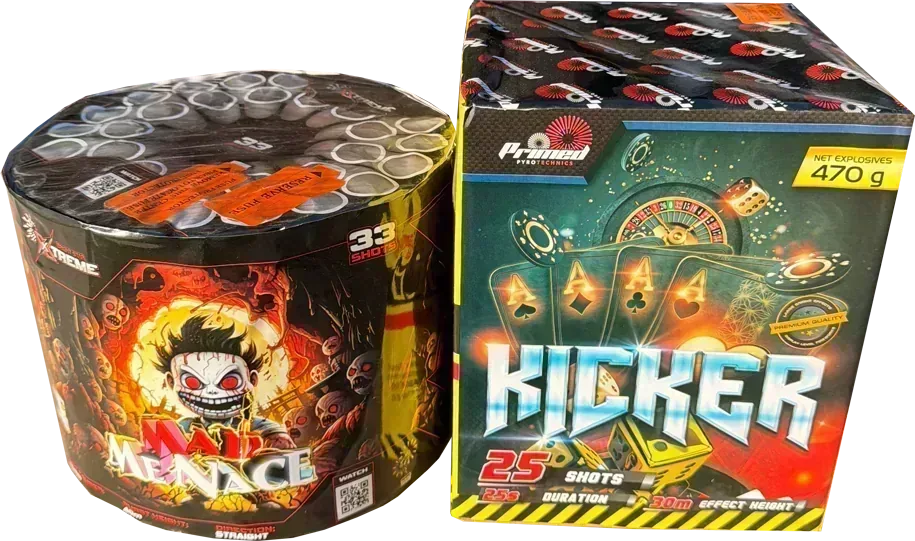 Mad Menace and Kicker firework cakes twin pack.