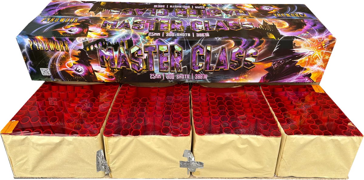 Master Class 300-shot fanned F3 compound firework by Pyroworx