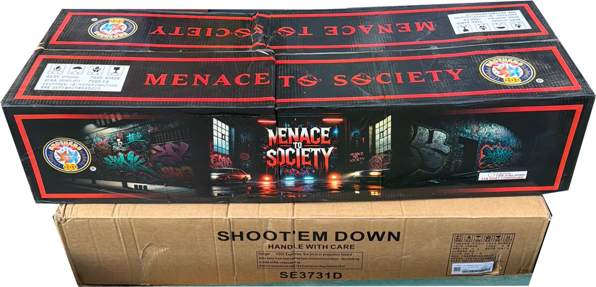 Menace To Society & Shoot Em Down firework bundle by Brothers Pyrotechnics