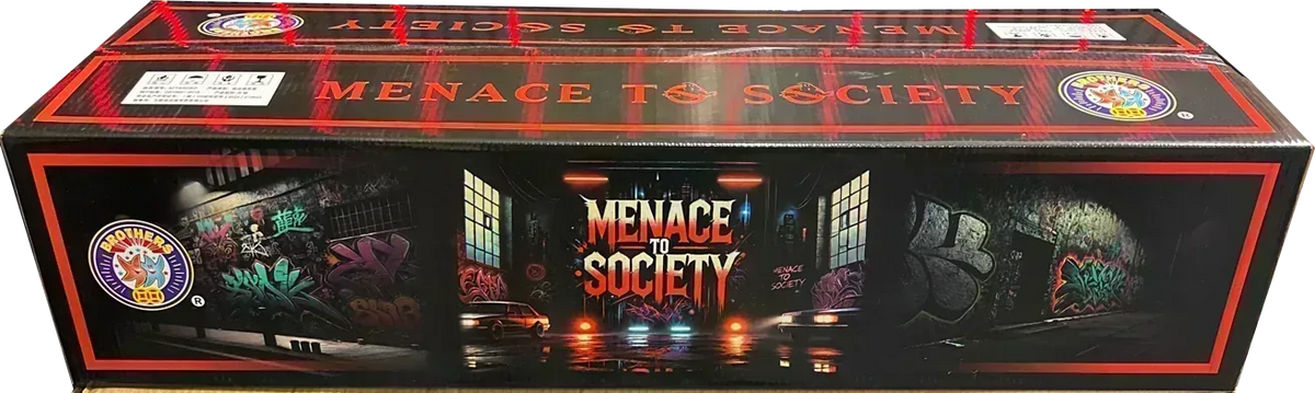 Menace To Society 246-shot fanned F3 compound firework by Brothers Pyrotechnics