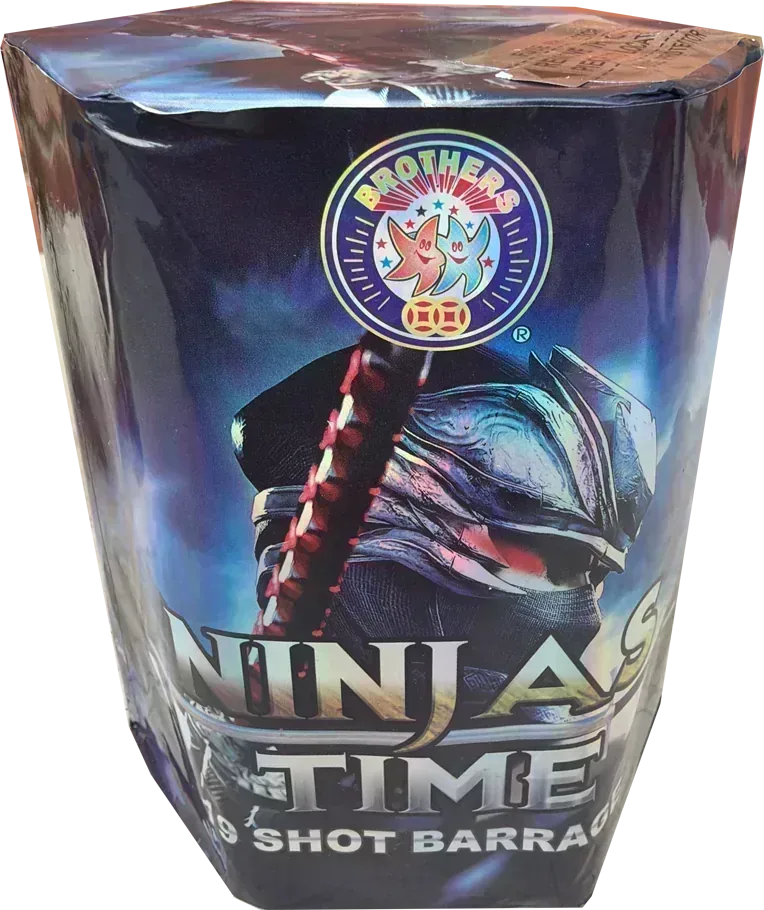 Brothers Pyrotechnics Ninjas Time 19 shot cake.