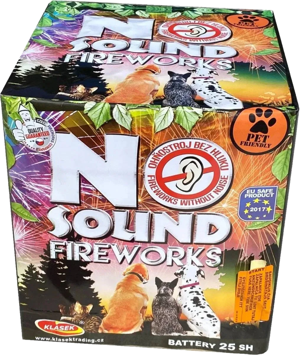 No Sound Cake 25-shot low-noise F2 cake firework by Klasek