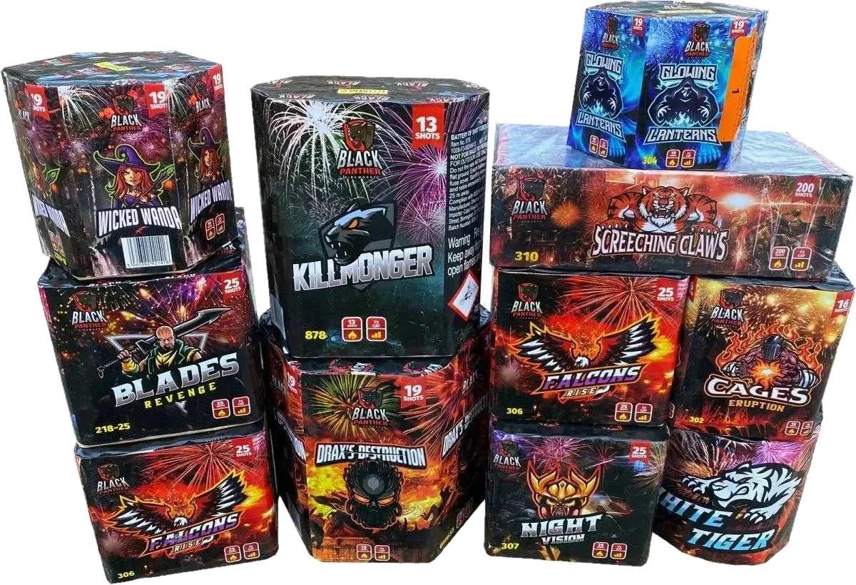 Panther Bag 11-cake F3 cake pack firework by Cube Fireworks