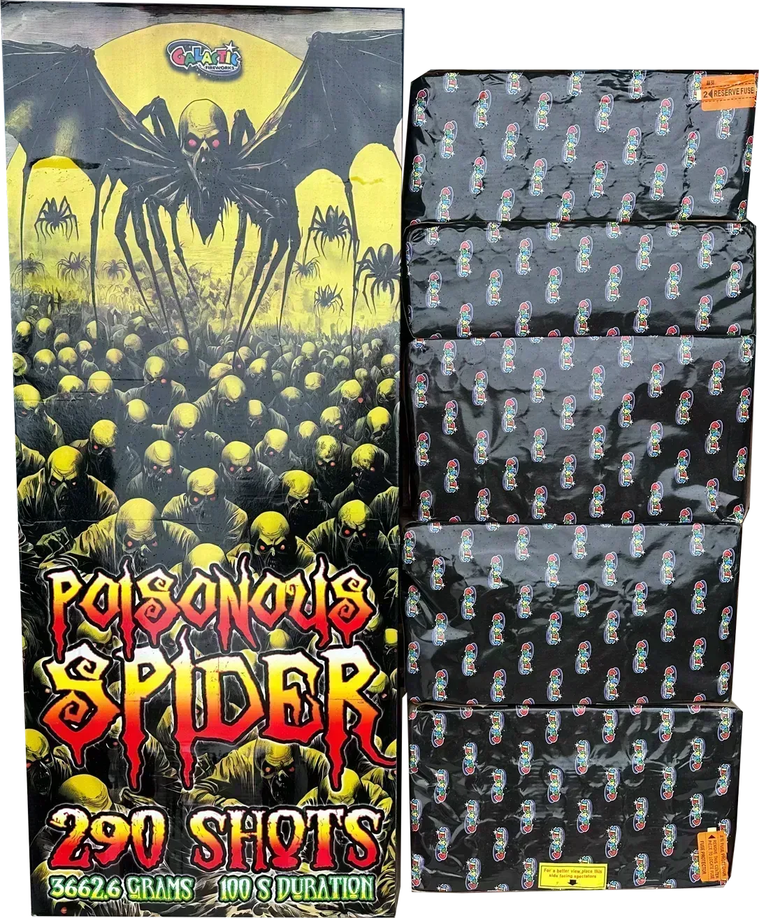 The massive Poisonous Spider compound firework by Galactic Fireworks.
