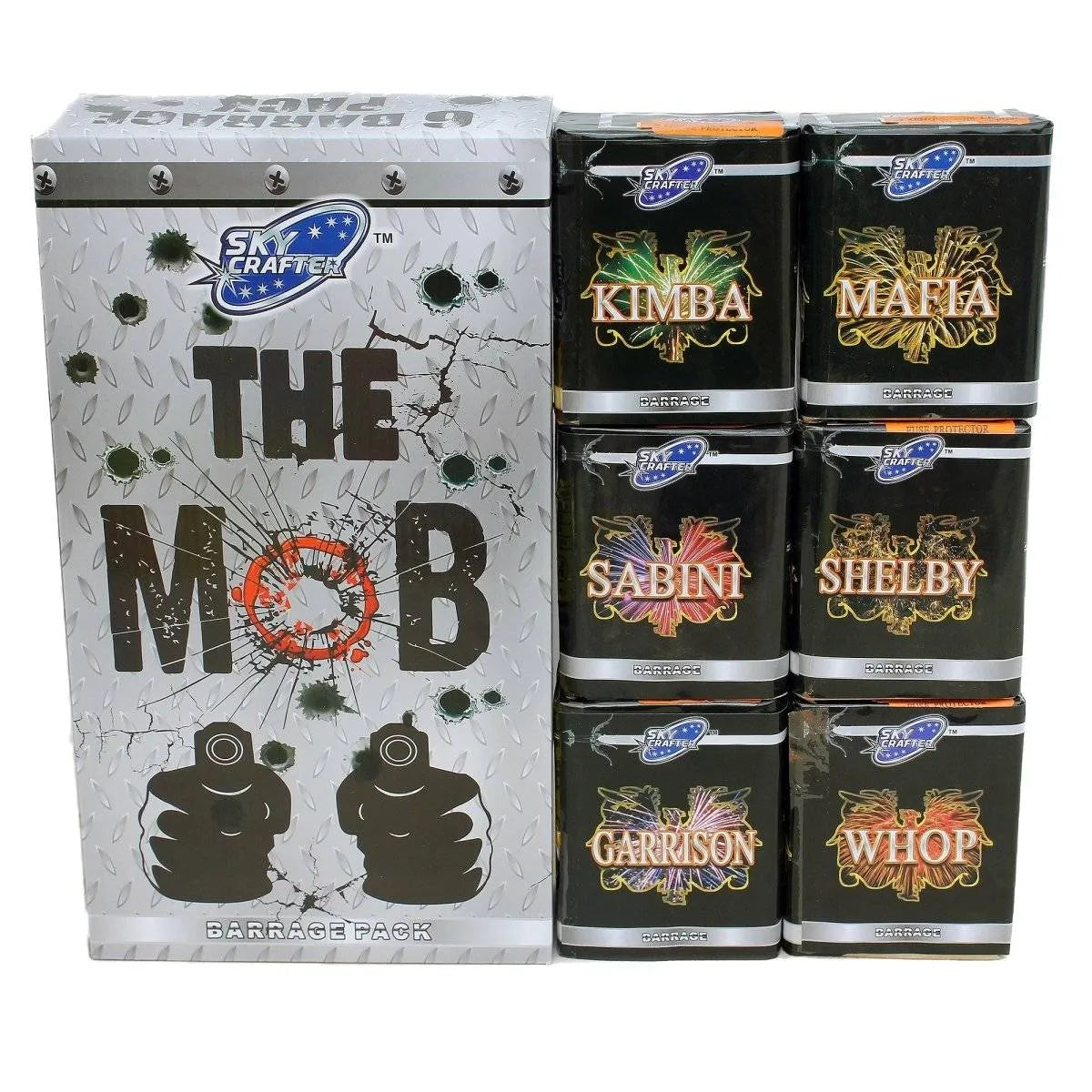 The Mob Box containing 6 individual firework cakes by Sky Crafter.