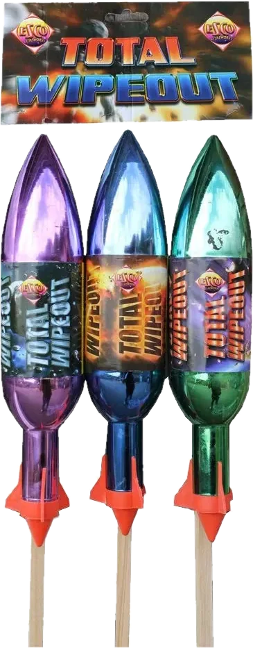Total Wipeout 3-pack F3 rockets by Bright Star