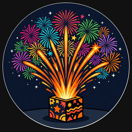 Firework cakes and barrages for garden and display use