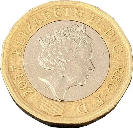 £1 Voucher | Easy & Secure Payment Option at Galactic Fireworks, represented by a 2017 British one-pound coin featuring Queen Elizabeth II. Ideal for flexible purchases or custom payment amounts.