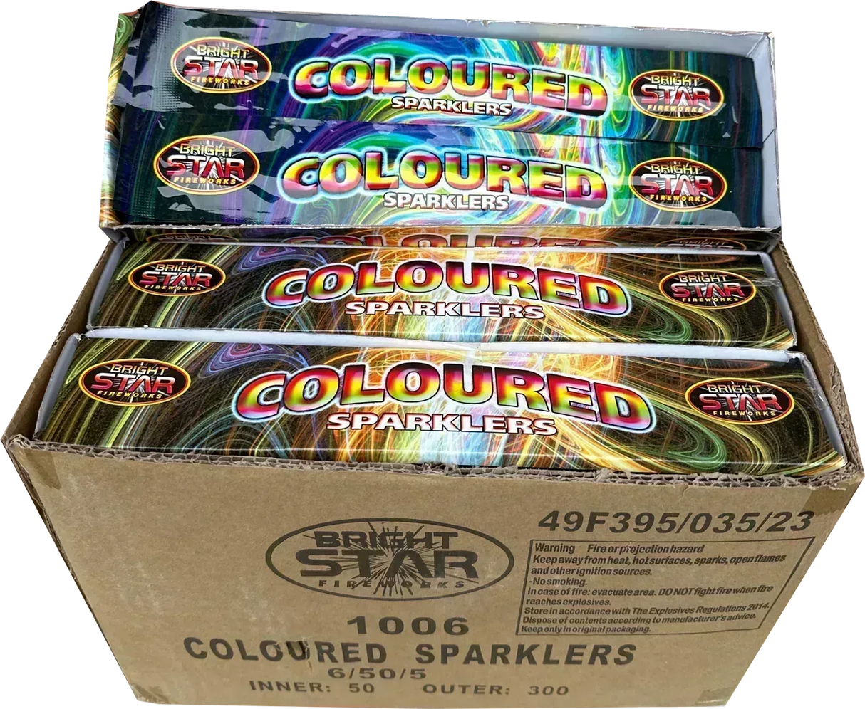 300x 10" Coloured Sparklers case deal by Bright Star
