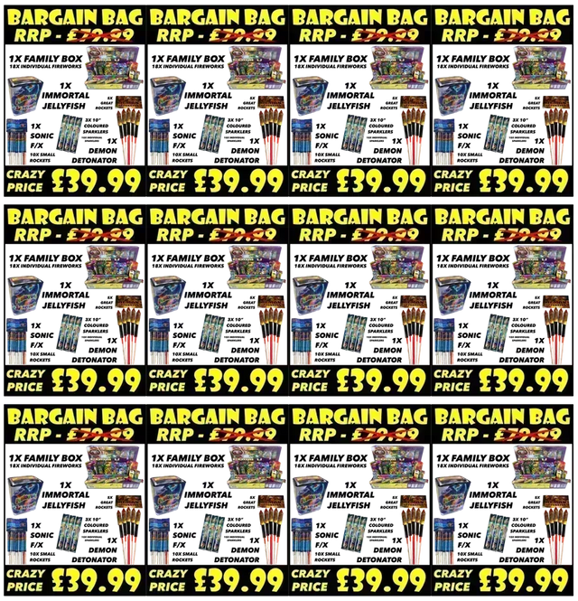 12x Family Bargain Bag case deal by Galactic Fireworks