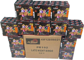 12x Late Night Bingo case deal, 20-shot 1.3G cake, Primed Pyrotechnics, F2 garden firework