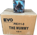 12x The Mummy trade case of twelve F3 cakes by Evo Fireworks