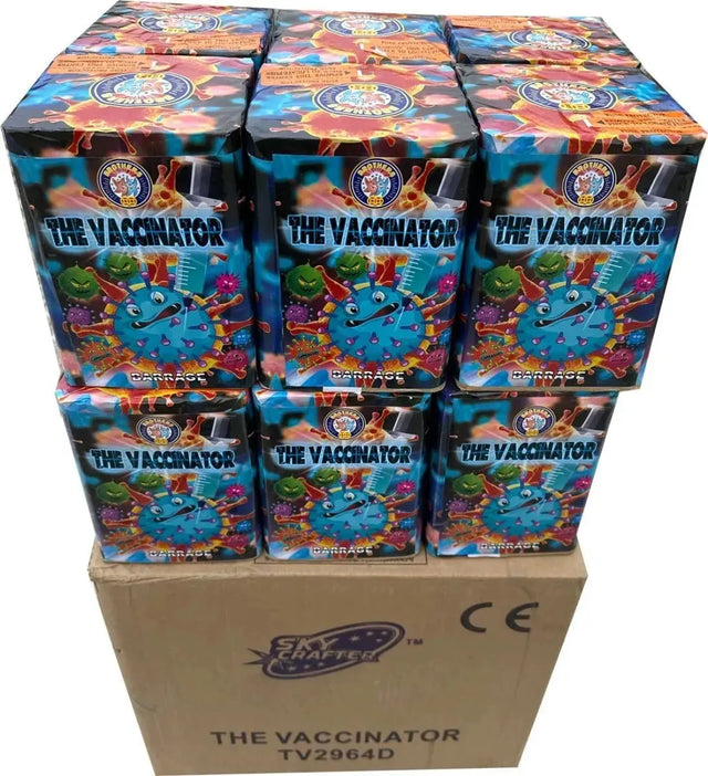 12x Vaccinator 25-shot cake case, Brothers Pyrotechnics, 1.4G