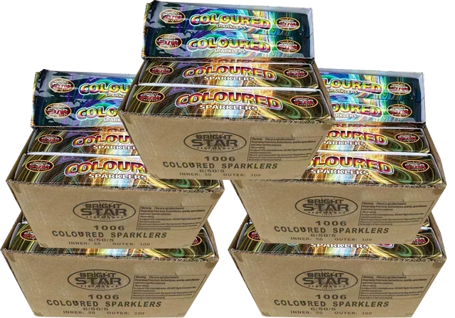 1500x 10" Coloured Sparklers case deal by Bright Star