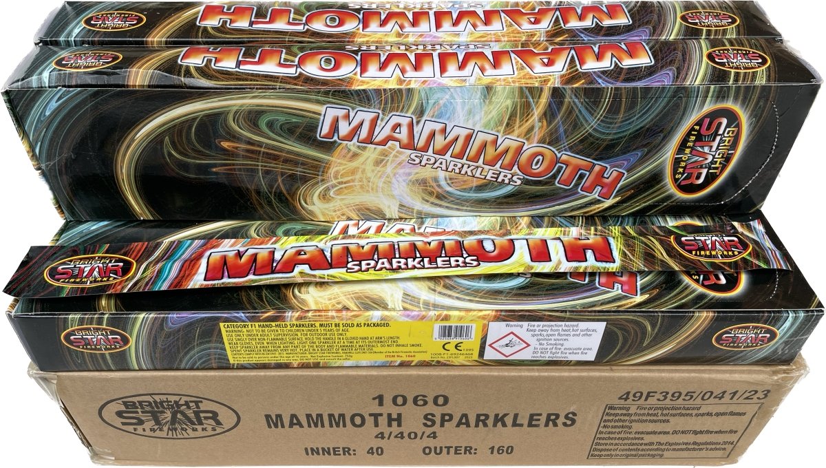 160x Packs 18" Mammoth Sparklers case deal by Galactic Fireworks