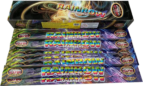 18 inch Rainbow Sparklers 4-pack by Bright Star