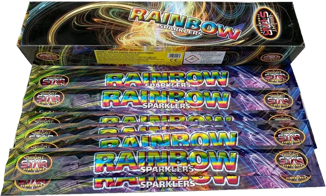 18 inch Rainbow Sparklers 4-pack by Bright Star