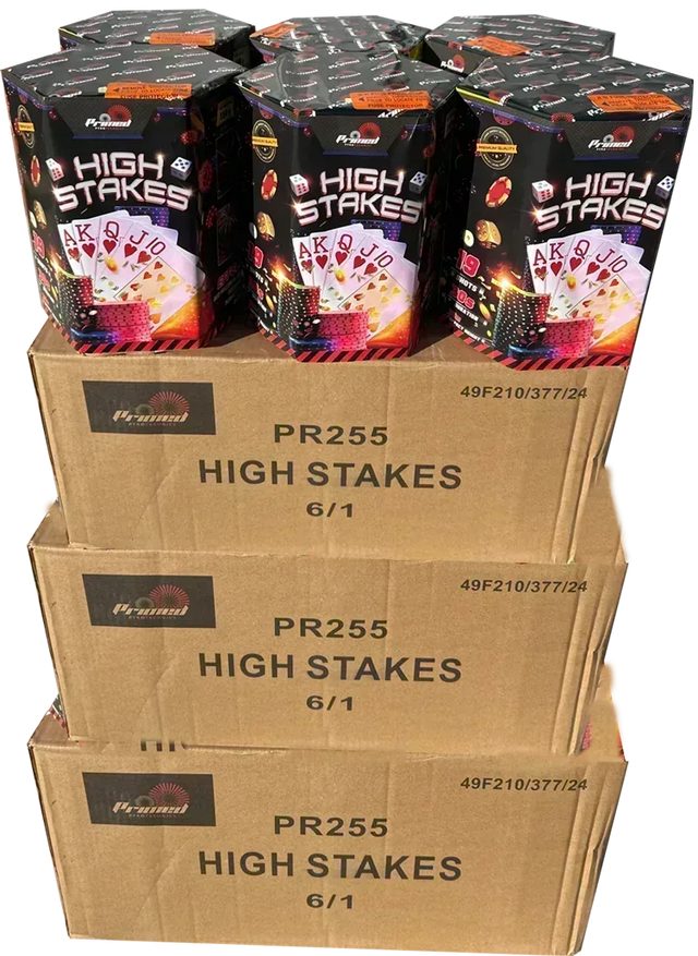 18x High Stakes case deal by Primed Pyrotechnics