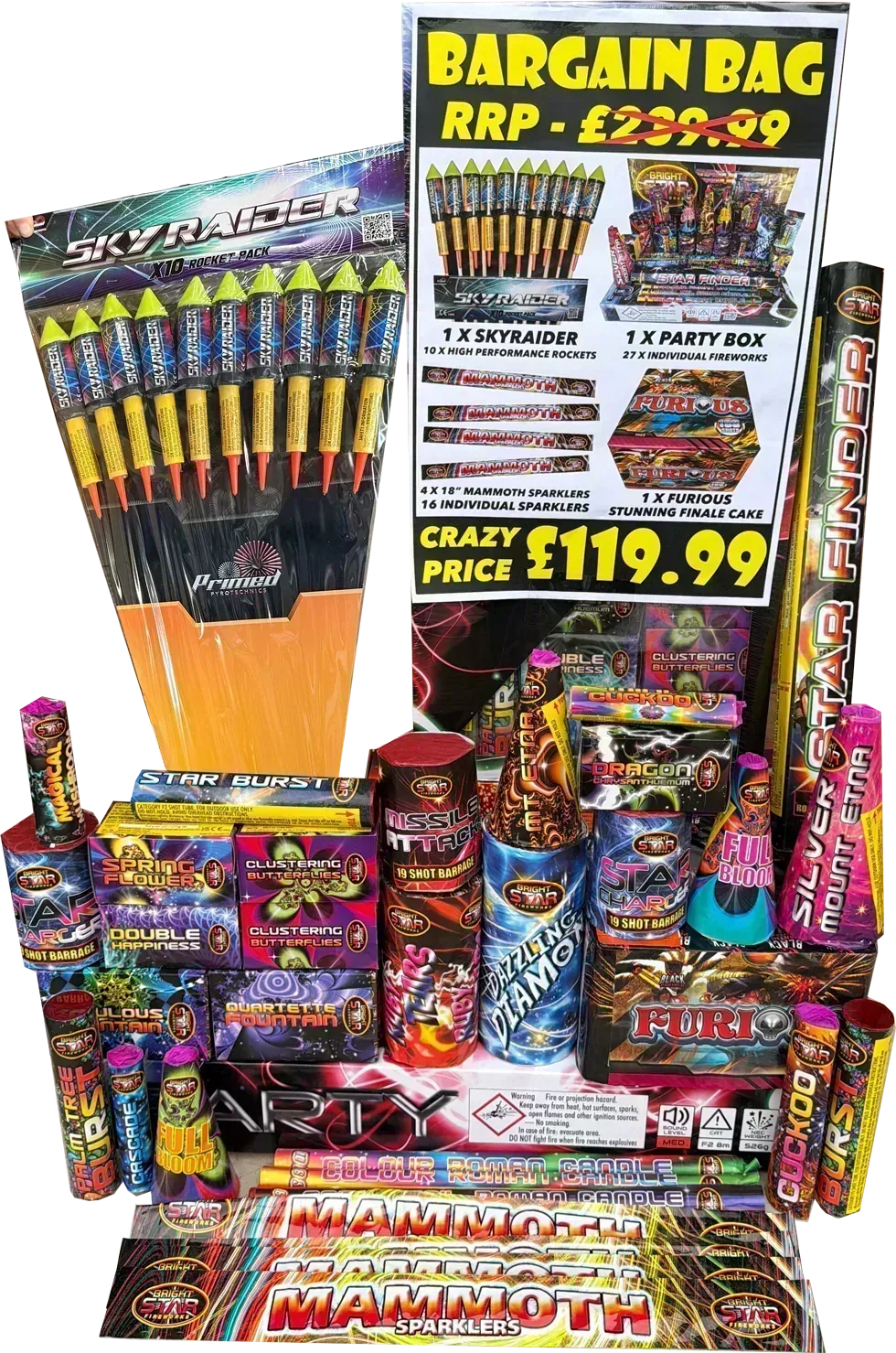 Party Bargain Bag firework pack by Galactic Fireworks