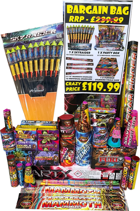 Party Bargain Bag firework pack by Galactic Fireworks
