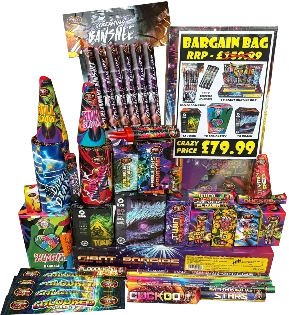 Giant Bonfire Bargain Bag firework pack by Galactic Fireworks