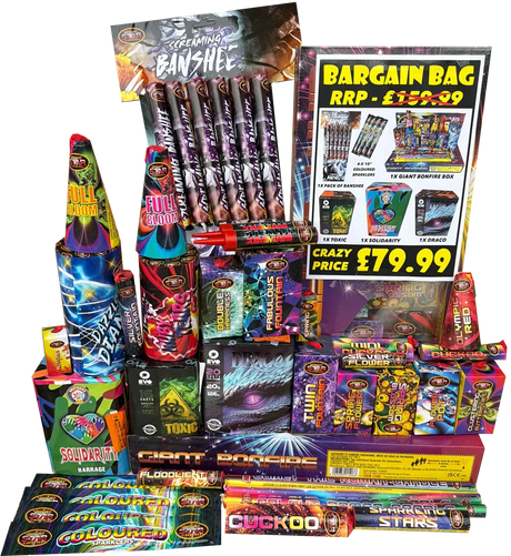 Giant Bonfire Bargain Bag firework pack by Galactic Fireworks