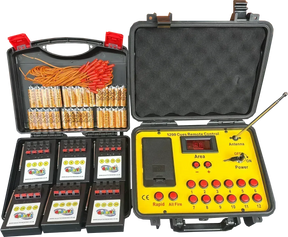 24 Cue Pro Firing System with wireless remote transmitter and 6 receivers
