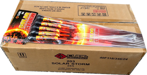 24x Solar Storm trade case of 24 F2 rocket packs by Cube Fireworks