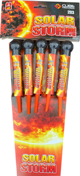24x Solar Storm trade case of 24 F2 rocket packs by Cube Fireworks