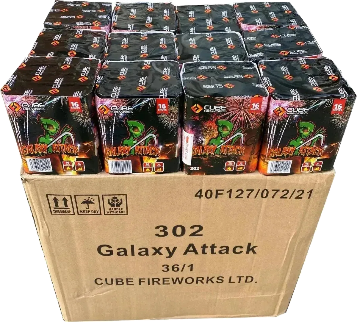 36x Galaxy Attack case deal by Cube Fireworks