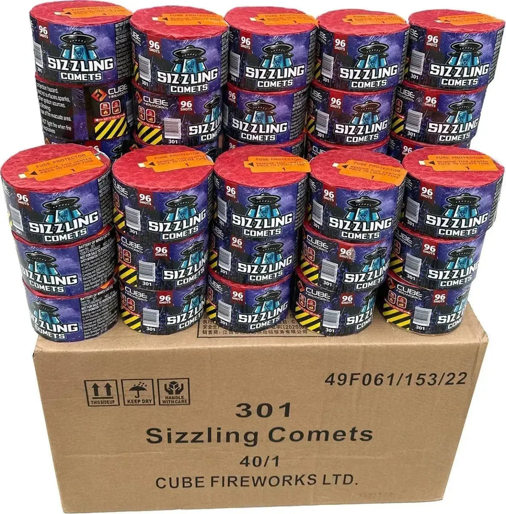 40x Sizzling Comets by Cube Fireworks