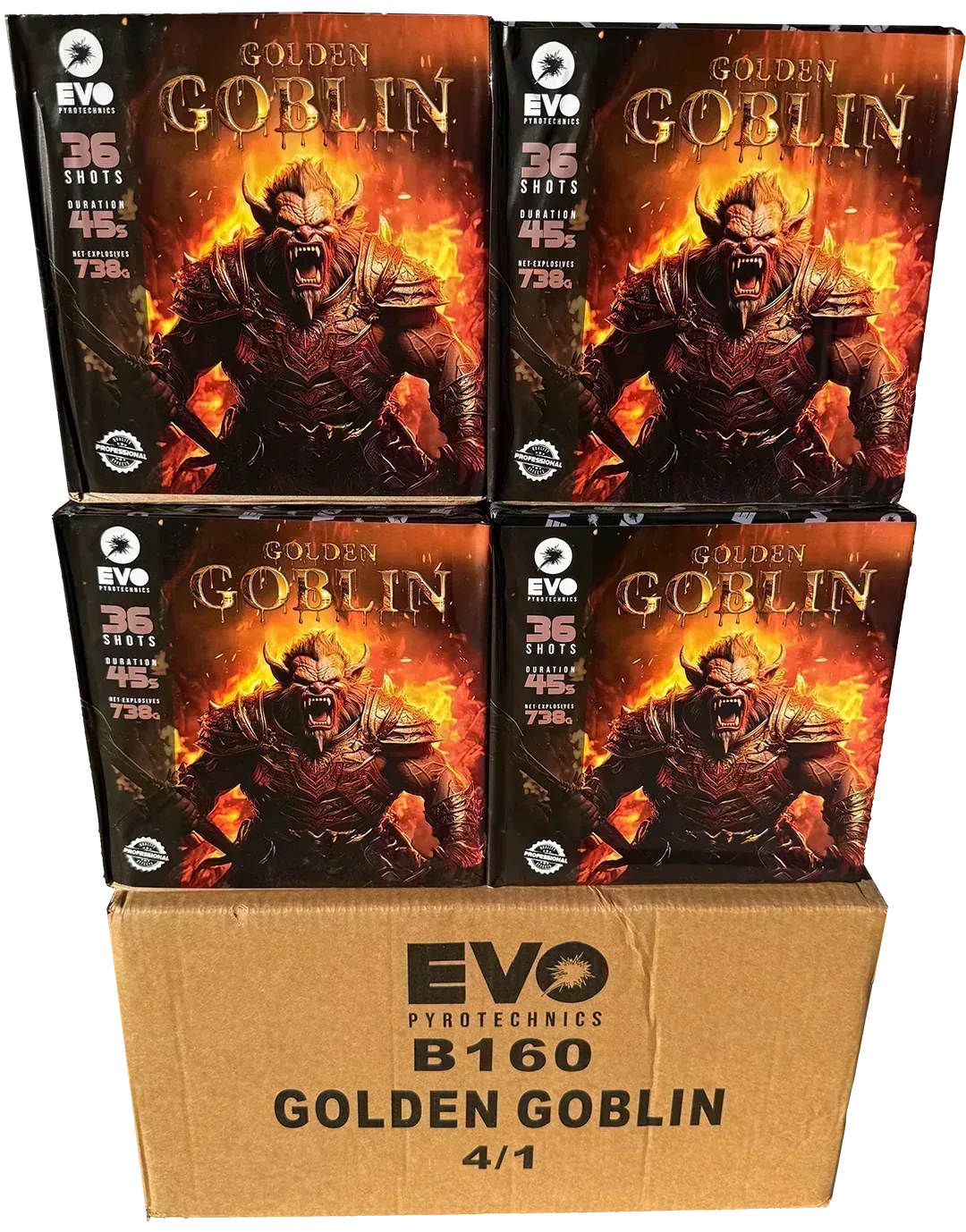 4x Golden Goblin case deal by Evolution Fireworks
